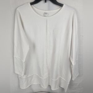 Spanx White 3/4th Length Sleeve Shirt Sz L